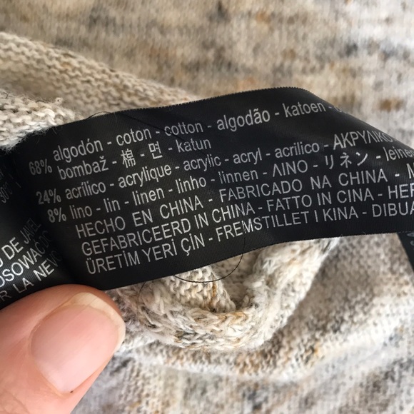 Zara Knit Sweater Dress Short Sleeve Tunic Gray Small Cotton Linen Mini Sundress - Picture 10 of 10